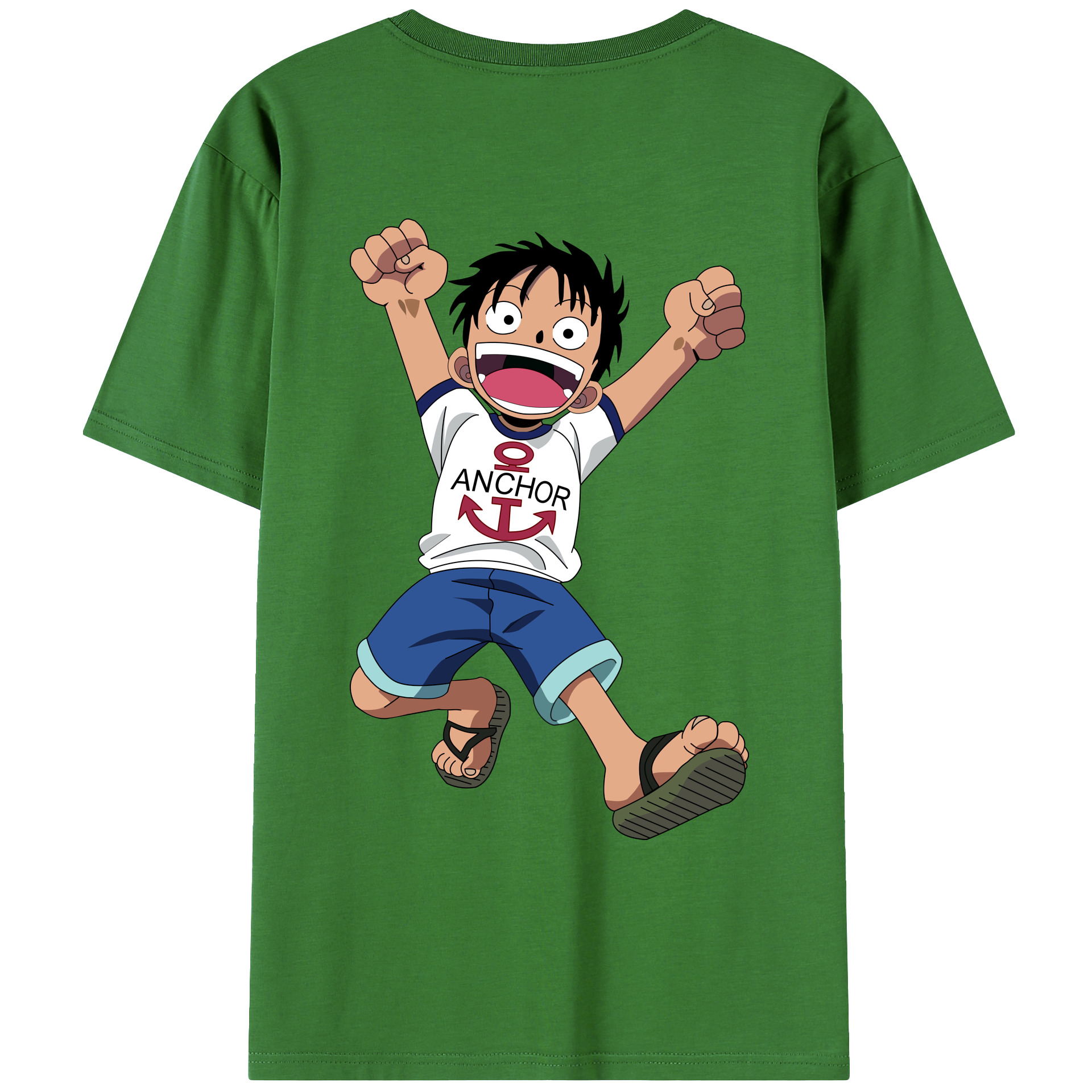 ワンピース モンキー・D・ルフィ ONE PIECE Monkey D. Luffy レディース半袖Tシャツ(バックプリント)